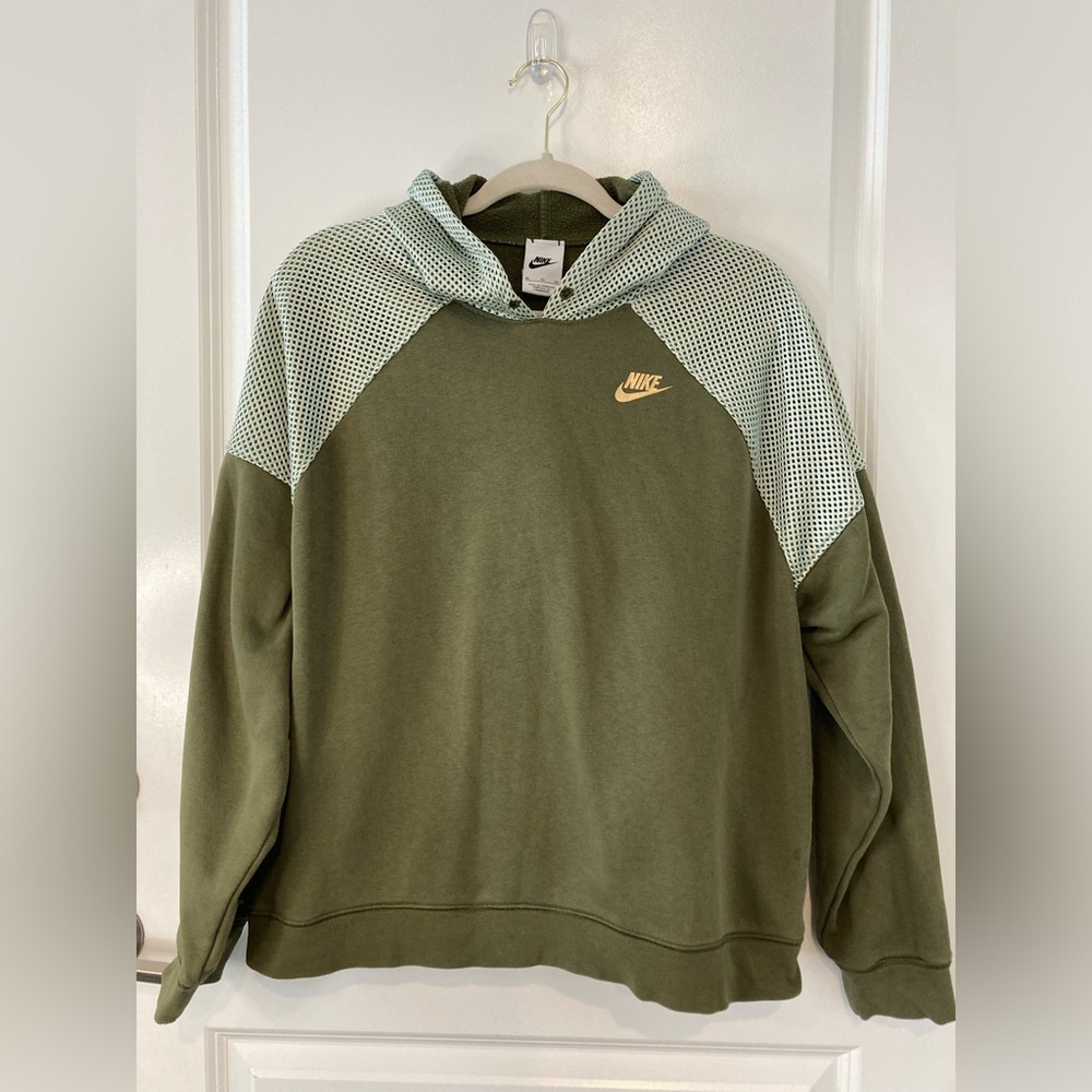 Nike Womens XL Serena Williams Fleece Tennis Net Hoodie Sweatshirt Jacket Green